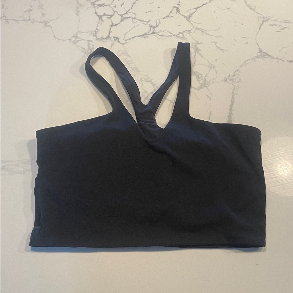 Lululemon S/M. Black sports bra. Worn once. Fits like a medium. No flaws. - Picture 2 of 5
